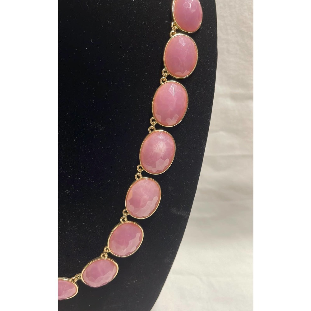 Necklace Rose Colored Faux Stone Costume Jewelry - Picture 2 of 5